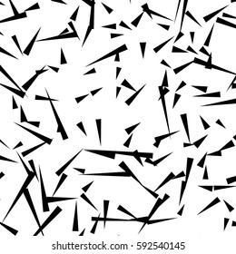 Chaotic random scattered shapes. Abstract geometric pattern