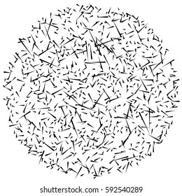 Chaotic random scattered shapes. Abstract geometric pattern