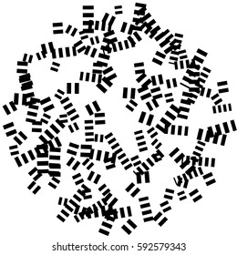Chaotic random scattered shapes. Abstract geometric pattern