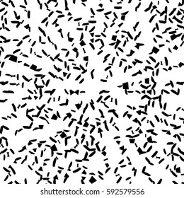 Chaotic random scattered shapes. Abstract geometric pattern