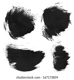 Chaotic rough realistic brush strokes with thick paint 4. Vector drawing
