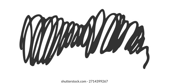 Chaotic rounded lines black doodle