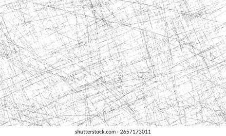 Chaotic scratched line texture background design. Abstract grunge surface pattern with intersecting rough strokes. Vintage distressed sketch concept.
