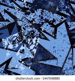 Chaotic seamless pattern with curved urban elements.