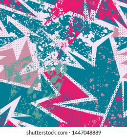 Chaotic seamless pattern with curved urban elements.