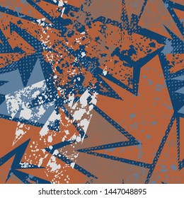 Chaotic seamless pattern with curved urban elements.