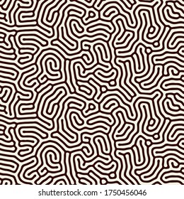Patrón caótico sin fisuras. Fondo orgánico abstracto de laberinto. Ilustración vectorial.