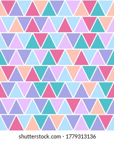 Chaotic seamless pattern of multicolored reticulate triangles. Stock illustration for web and print, wallpaper, background, scrapbooking, wrapping paper, textile.