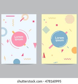Chaotic set of geometric symbols background style . Used for covers, posters, flyers, banners design.
