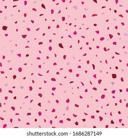 chaotic spots multicolored abstraction design, speckled seamless pink background. pink terrazzo flooring texture.