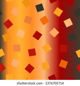 Chaotic square pattern. Seamless vector glowing background