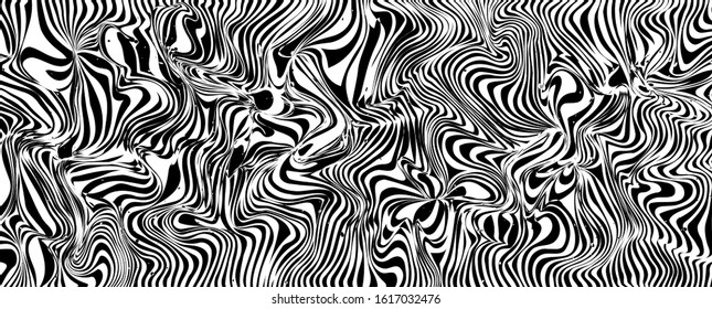 Chaotic striped texture. Abstract background. Warping distorted effect.