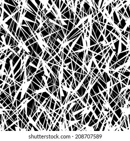 Chaotic strips seamless pattern. Grange vector background.