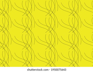 Chaotic thin lines on a yellow background. Seamless texture. Vector graphics.