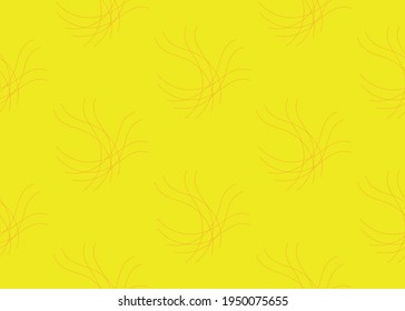 Líneas delgadas caóticas sobre un fondo amarillo. Textura sin inconvenientes. Gráficos vectoriales.