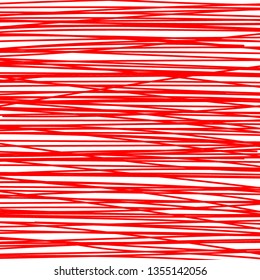 Chaotic thin red horizontal lines background. Linear pattern