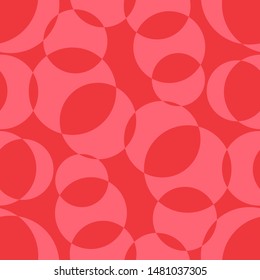 chaotic transparent red rounds. vector seamless pattern. modern fabric design