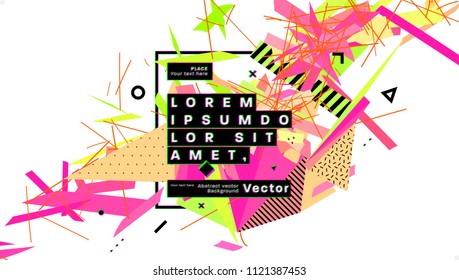 Chaotic trendy geometry background design. Eps10 vector illustration.