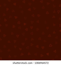 chaotic vector colored doodle hearts seamless pattern - for Valentine's day