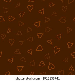 chaotische, vektorfarbige Doodle-Herzen nahtloses Muster - für Valentinstag
