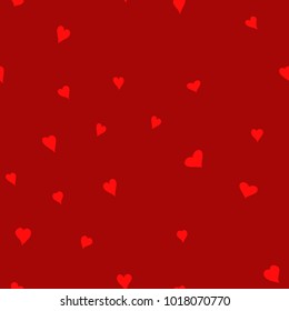 chaotic vector doodle hearts seamless pattern - for Valentine's day
