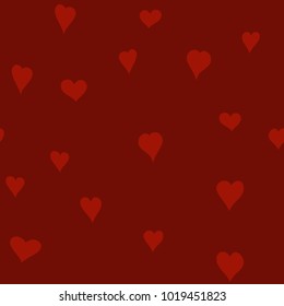 chaotic vector red doodle hearts seamless pattern - for Valentine's day