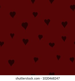 chaotic vector red doodle hearts seamless pattern - for Valentine's day