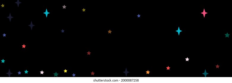 Chaotic Vivid Blue Black Multicolor Pink Red Stars Pattern. Bright Grey Violet Colorful Turquoise Orange Vibrant Design Pic. Yellow Green Lavender Stars Night Pastel Print Sky Wallpaper.