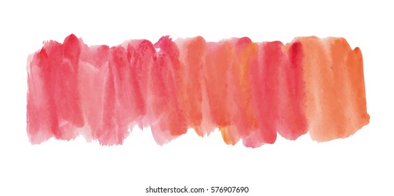 Chaotic watercolor paintbrush dab. Gradient hand drawn background for your card, web, print design. Vector element.