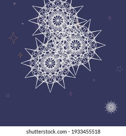 Papel de fondo morado caótico violeta blanca con copas de nieve. El Misterio De Las Vacaciones Mandala Acogedor Patrón De Cielo. Foto de diseño navideño de invierno de las Estrellas Mágicas de color. Papel de fondo rosado de Año Nuevo Pastel Green Orange.