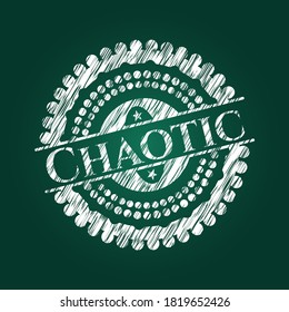 Chaotic written on a blackboard. Vector Illustration. Detailed. 