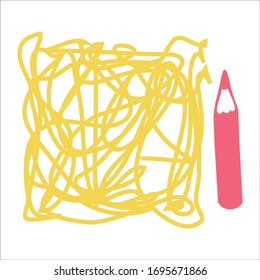 chaotic yellow pencil line vector