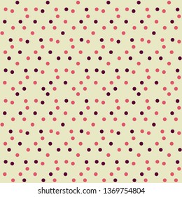Chaotically dots polka background seamless pattern. Vector illustration.