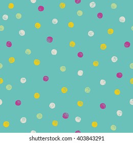 chaotically hand drawn polka dot pattern. vector illustration