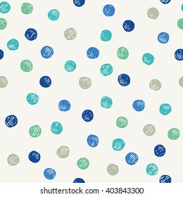 chaotically hand drawn polka dot pattern. vector illustration