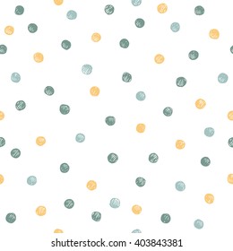 chaotically hand drawn polka dot pattern. vector illustration