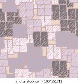 A chaotically located group of four uneven squares. Seamless texture. Grunge fashionable style. Camouflage for mods.