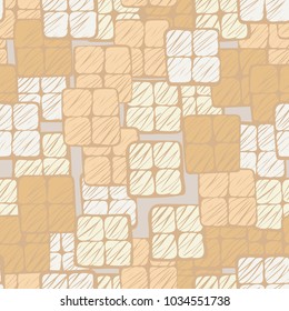 A chaotically located group of four uneven squares. Seamless texture. Grunge fashionable style. Camouflage for mods.