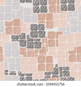A chaotically located group of four uneven squares. Seamless texture. Grunge fashionable style. Camouflage for mods.