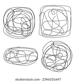 Chaotically tangled line set, chaos line art