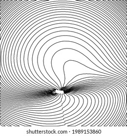 chaotically twisted along an oval trajectory of lines 