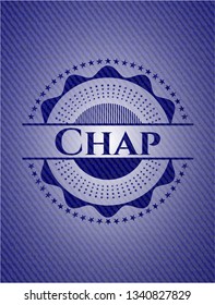Chap emblem with jean texture