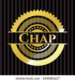 Chap golden emblem or badge. Vector Illustration. Detailed.