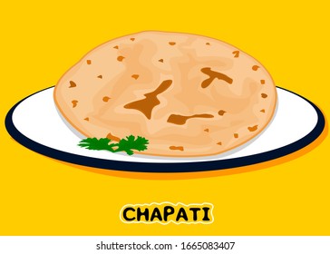 Chapati indian Roti or Bread Vector