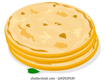 Chapati indian Roti or Bread Vector