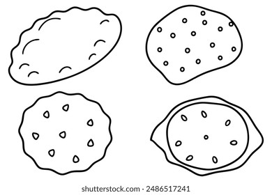 Chapati line art design artistic drawing illustration