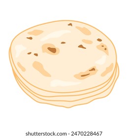 Chapati or Tanturi Roti food illustration