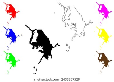 Chapeco city (Federative Republic of Brazil, Santa Catarina state) map vector illustration, scribble sketch Chapecó map