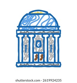 chapel building doodle icon sketch vector. chapel building sign. isolated symbol illustration