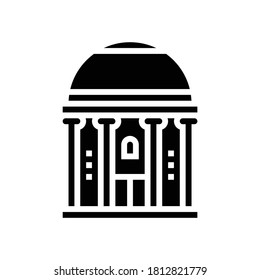 vector de icono de glifo de construcción de capilla. cartel de construcción de capilla. símbolo de contorno aislado ilustración negra